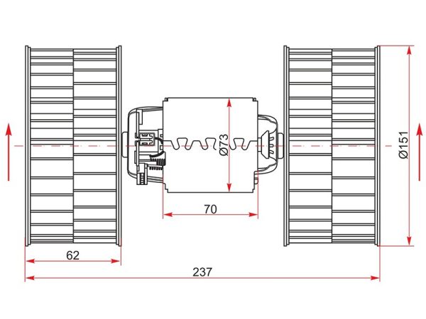 Мотор отопителя салона (Левый руль) BMW 5-Series 88-96 / 7-Series 86-94 / 8-Series 89-99