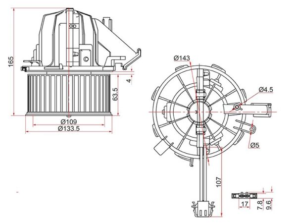 Мотор отопителя салона (Левый руль) Audi A4 08-15 / A5 07-16 / Q5 08-17 / A4 allroad quattro 09-16