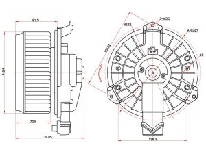 Мотор отопителя салона (Левый руль) Honda Civic 05-12 / Civic USA 05-08 / Jeep Wrangler 06-18